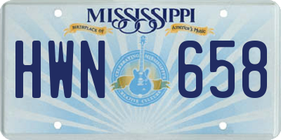 MS license plate HWN658