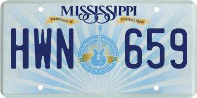 MS license plate HWN659