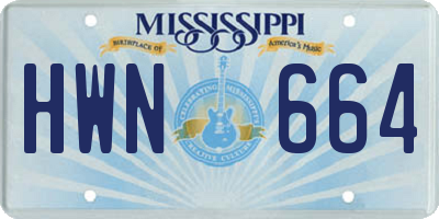 MS license plate HWN664
