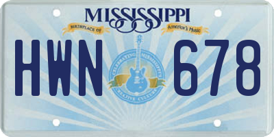 MS license plate HWN678