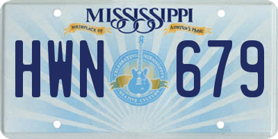 MS license plate HWN679