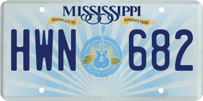 MS license plate HWN682