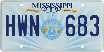 MS license plate HWN683