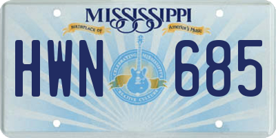 MS license plate HWN685