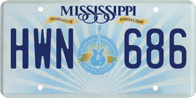 MS license plate HWN686