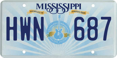 MS license plate HWN687