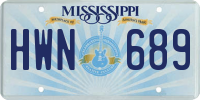 MS license plate HWN689
