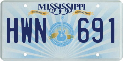 MS license plate HWN691