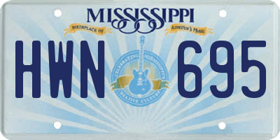 MS license plate HWN695