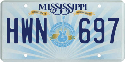 MS license plate HWN697