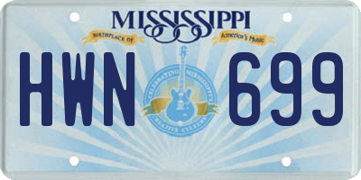 MS license plate HWN699