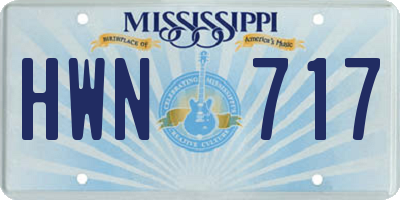 MS license plate HWN717