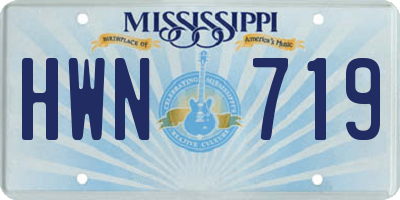 MS license plate HWN719