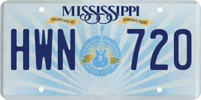 MS license plate HWN720