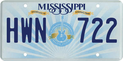 MS license plate HWN722