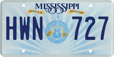 MS license plate HWN727