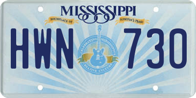 MS license plate HWN730