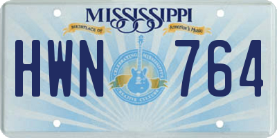 MS license plate HWN764
