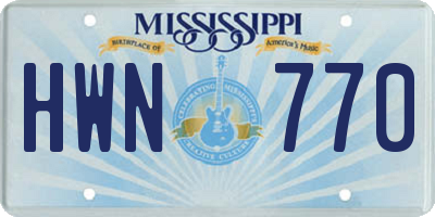MS license plate HWN770