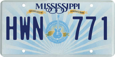 MS license plate HWN771