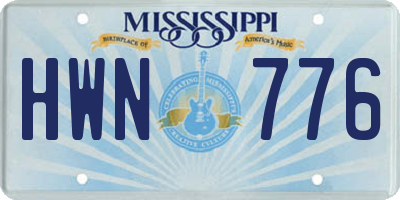 MS license plate HWN776