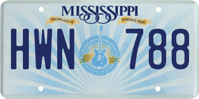 MS license plate HWN788