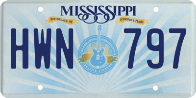 MS license plate HWN797