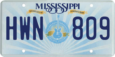 MS license plate HWN809