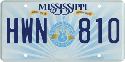 MS license plate HWN810