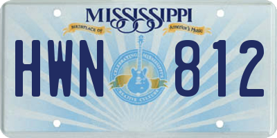 MS license plate HWN812