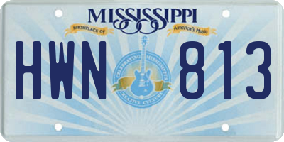 MS license plate HWN813