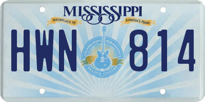 MS license plate HWN814