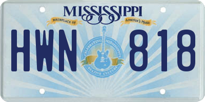 MS license plate HWN818