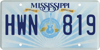 MS license plate HWN819
