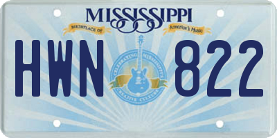 MS license plate HWN822