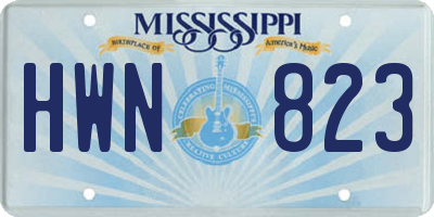 MS license plate HWN823