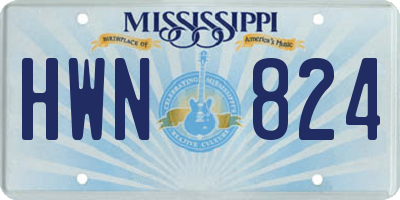 MS license plate HWN824
