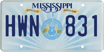 MS license plate HWN831