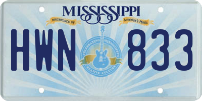 MS license plate HWN833