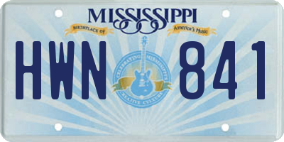 MS license plate HWN841