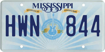 MS license plate HWN844