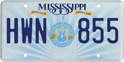 MS license plate HWN855
