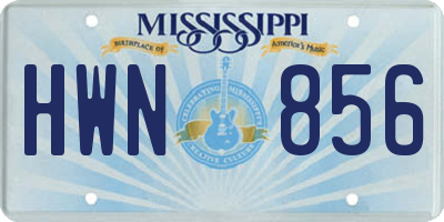 MS license plate HWN856
