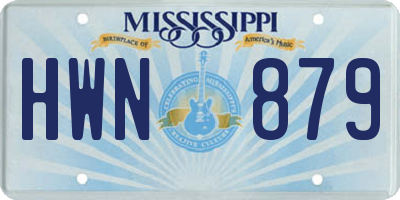 MS license plate HWN879