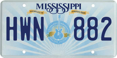 MS license plate HWN882