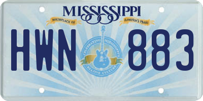 MS license plate HWN883