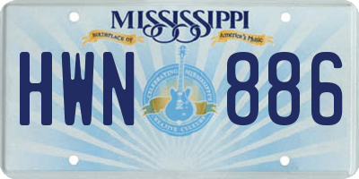 MS license plate HWN886