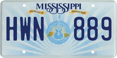 MS license plate HWN889