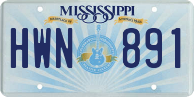 MS license plate HWN891