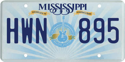 MS license plate HWN895